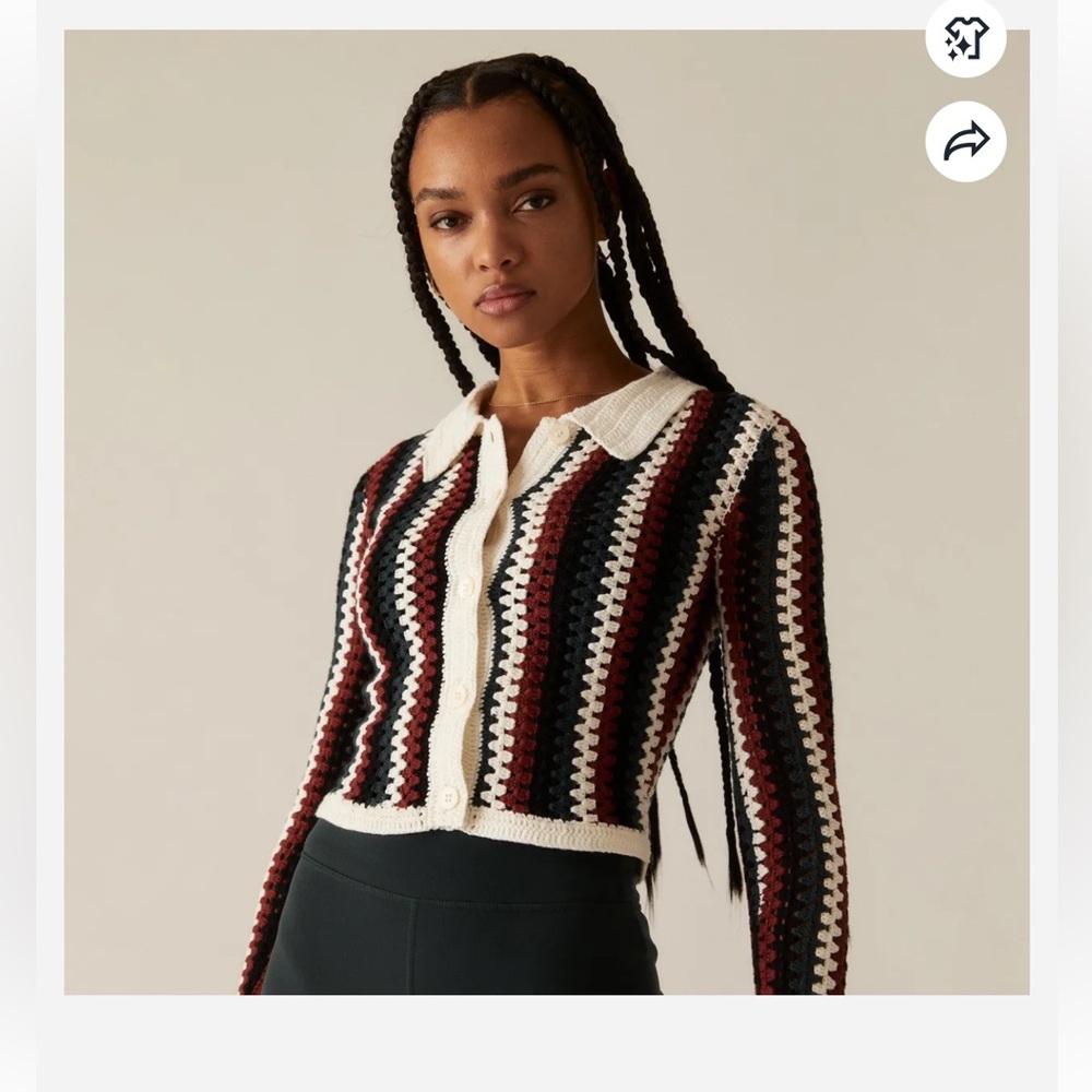 Kith Women Tori Crochet Knit Top - Almandine size M